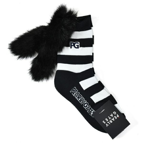 パーリーゲイツ PEARLY GATES レディース レディース たてがみ付き ミドルソックス (ゼブラ/ボーダー柄) PAMG1TKF 詳細3