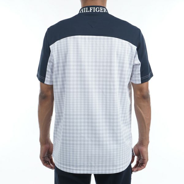 SALE／91%OFF】 TOMMY HILFIGER GOLF トミーヒルフィガー ゴルフ 千鳥チェック柄 モックネック半袖シャツ レディース  THLA261 ネイビー ハイネック highartegypt.com