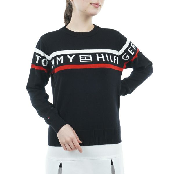 低価格化 TommyHilfiger Golf トミーヒルフィガー ゴルフ ロゴジャガード クルーネックニット レディース 2022秋冬 ゴルフウェア  THLA256 campigliapilay.com.uy