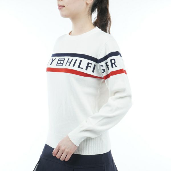 低価格化 TommyHilfiger Golf トミーヒルフィガー ゴルフ ロゴジャガード クルーネックニット レディース 2022秋冬 ゴルフウェア  THLA256 campigliapilay.com.uy