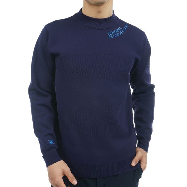 アドミラル ゴルフ Admiral GOLF メンズ メンズ ネックロゴ ポリエステル モックネックニット ADMA303 詳細3
