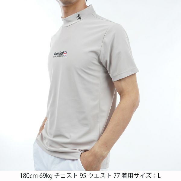 アドミラル ゴルフ Admiral GOLF メンズ メンズ ベーシックフロントロゴ モックネックシャツ ADMA313 詳細10