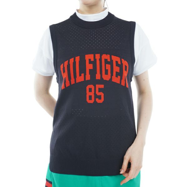 トミー ヒルフィガー ゴルフ Tommy Hilfiger Golf レディース レディース バスケットメッシュ ニットベスト THLA303 詳細1