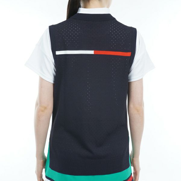 トミー ヒルフィガー ゴルフ Tommy Hilfiger Golf レディース レディース バスケットメッシュ ニットベスト THLA303 詳細6