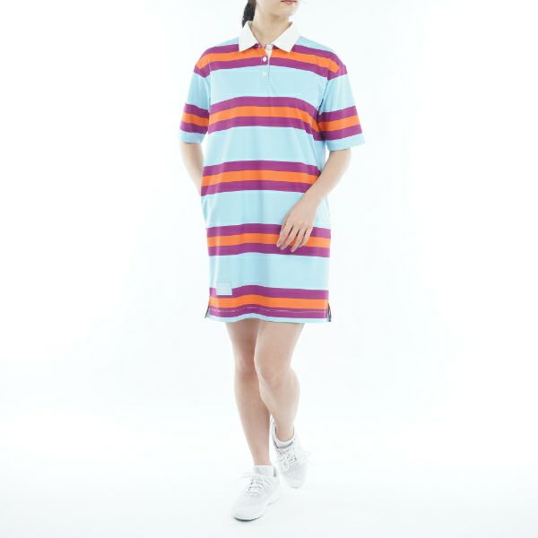 トミー ヒルフィガー ゴルフ Tommy Hilfiger Golf レディース レディース ラガーストライプシャツ ワンピース THLA304 詳細1