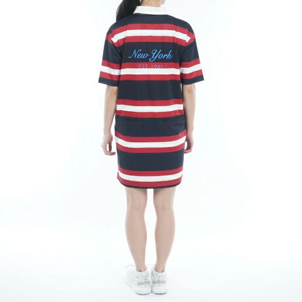 トミー ヒルフィガー ゴルフ Tommy Hilfiger Golf レディース レディース ラガーストライプシャツ ワンピース THLA304 詳細9