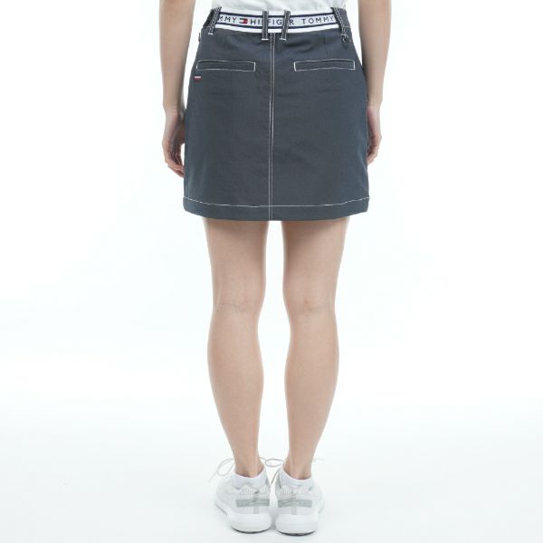 トミー ヒルフィガー ゴルフ Tommy Hilfiger Golf レディース レディース シャンブレー フロントボタンスカート THLA307 詳細7