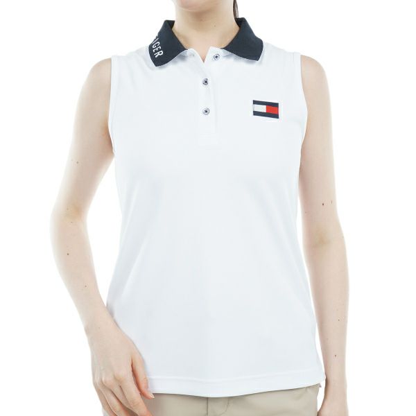 トミー ヒルフィガー ゴルフ Tommy Hilfiger Golf レディース レディース ロゴカラー ノースリーブポロシャツ THLA316 詳細2