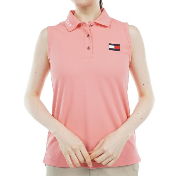 トミー ヒルフィガー ゴルフ Tommy Hilfiger Golf レディース レディース ロゴカラー ノースリーブポロシャツ THLA316 詳細4