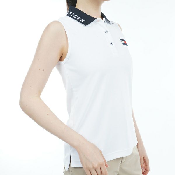 トミー ヒルフィガー ゴルフ Tommy Hilfiger Golf レディース レディース ロゴカラー ノースリーブポロシャツ THLA316 詳細8