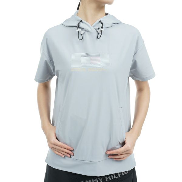 トミー ヒルフィガー ゴルフ Tommy Hilfiger Golf レディース レディース ブラインドロゴ フードプルオーバー THLA336 詳細1