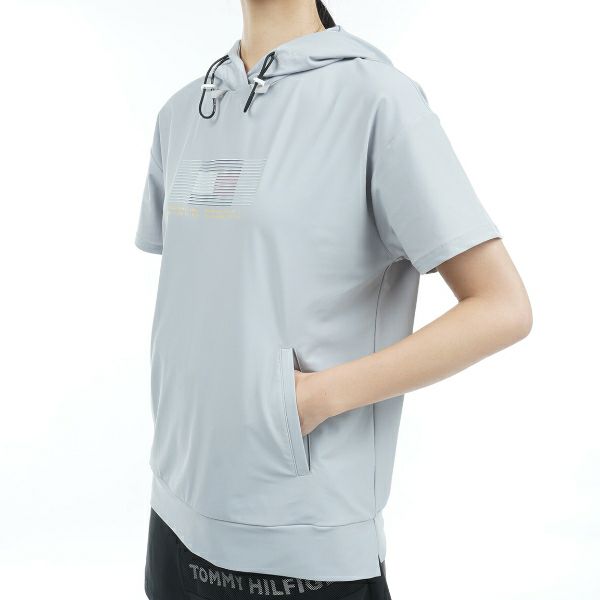 トミー ヒルフィガー ゴルフ Tommy Hilfiger Golf レディース レディース ブラインドロゴ フードプルオーバー THLA336 詳細3
