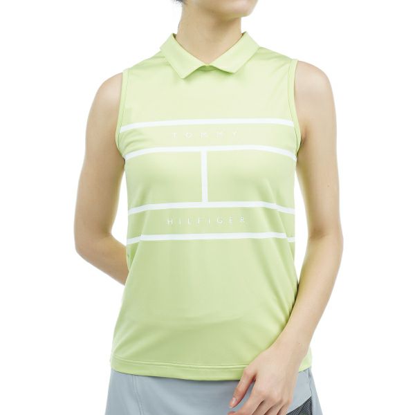 トミー ヒルフィガー ゴルフ Tommy Hilfiger Golf レディース レディース パネルフラッグ ノースリーブプルオーバー THLA339 詳細1