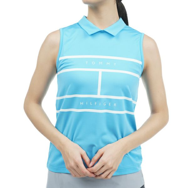 トミー ヒルフィガー ゴルフ Tommy Hilfiger Golf レディース レディース パネルフラッグ ノースリーブプルオーバー THLA339 詳細4