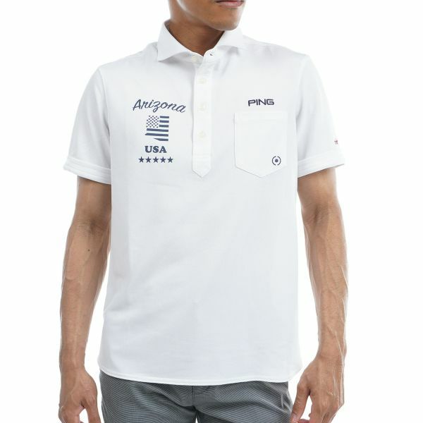 ping ピン 半袖ポロシャツ Mサイズ ゴルフウェア メンズ グレー UV