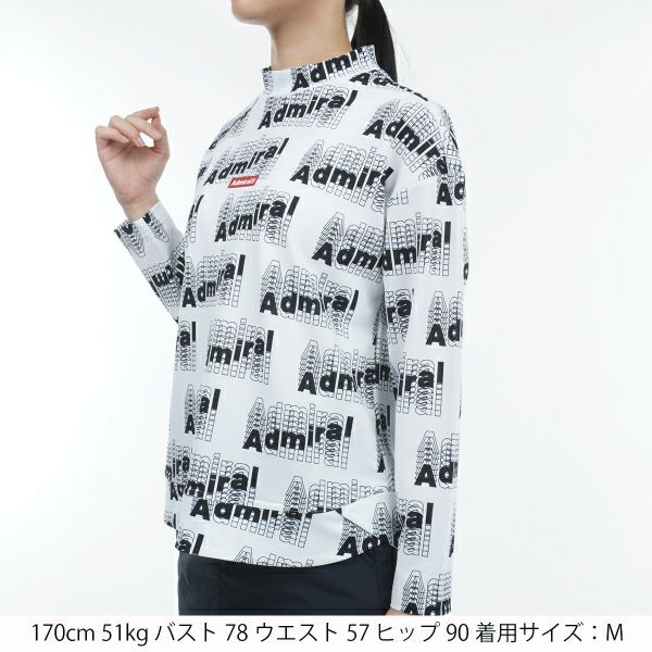 アドミラル ゴルフ Admiral GOLF レディース レディース モーションロゴ　ロングスリーブ　モックネックシャツ ADLA356 詳細6