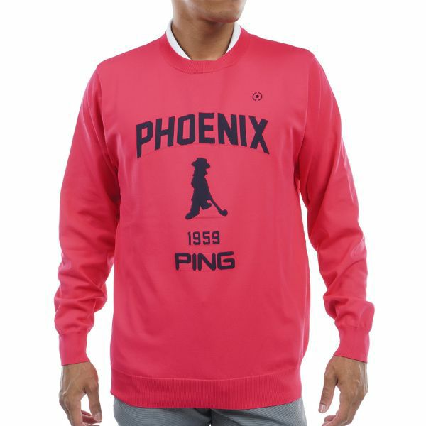 PING APPAREL】PHOENIX Mr.PINGジャガード軽量クルーネックニットプル