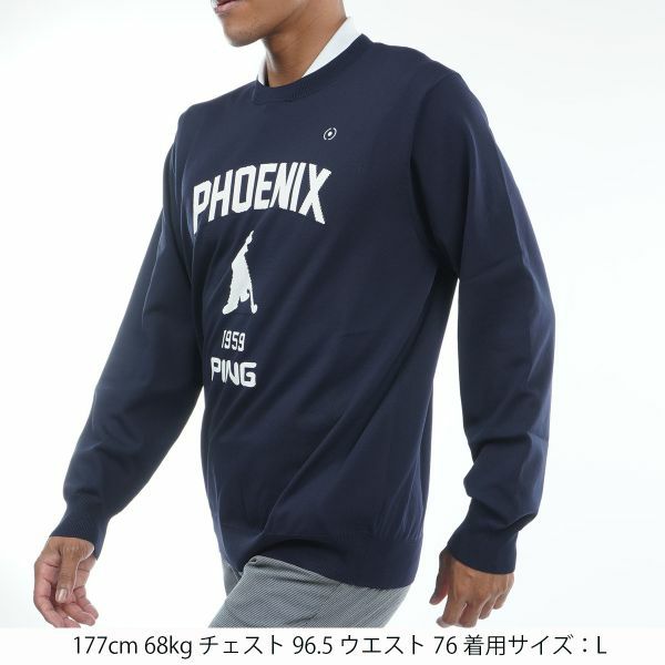 PING APPAREL】PHOENIX Mr.PINGジャガード軽量クルーネックニットプル