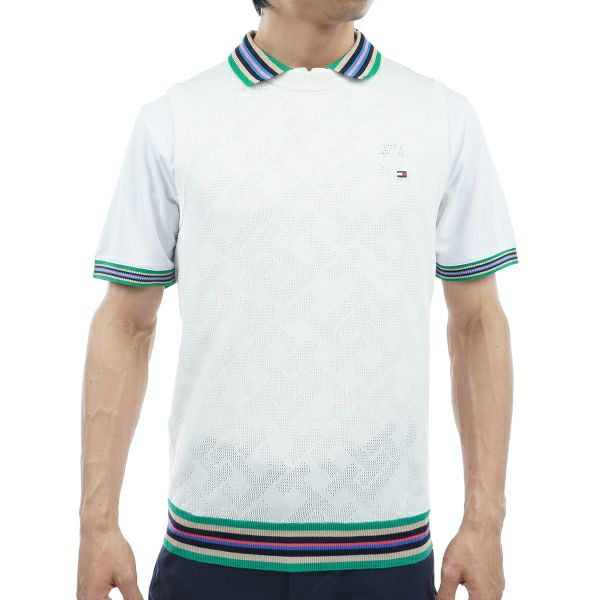 トミー ヒルフィガー ゴルフ Tommy Hilfiger Golf メンズ メンズ THモノグラム クルーネックベスト THMA402 詳細2
