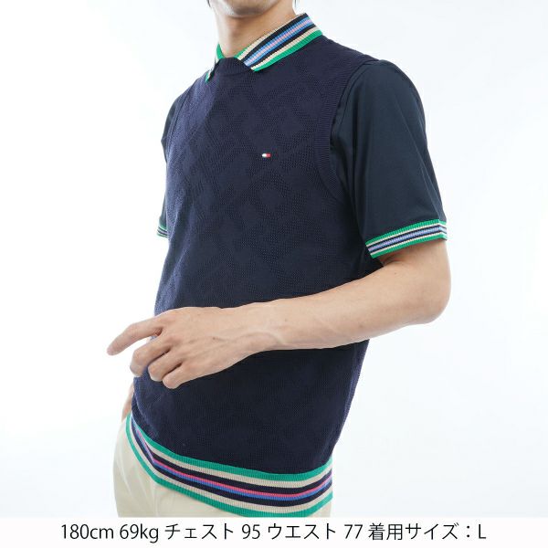 トミー ヒルフィガー ゴルフ Tommy Hilfiger Golf メンズ メンズ THモノグラム クルーネックベスト THMA402 詳細5