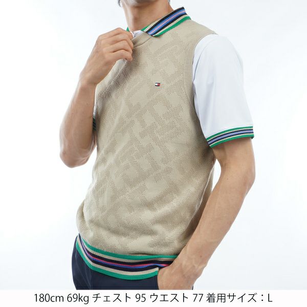 トミー ヒルフィガー ゴルフ Tommy Hilfiger Golf メンズ メンズ THモノグラム クルーネックベスト THMA402 詳細9