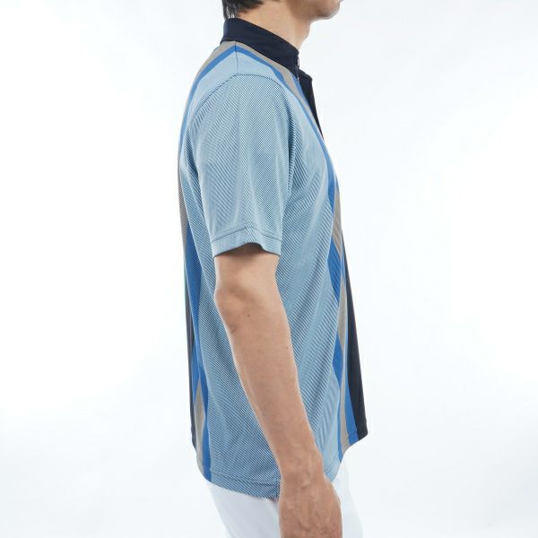 トミー ヒルフィガー ゴルフ Tommy Hilfiger Golf メンズ メンズ ビックマルチストライプ 半袖シャツ THMA405 詳細8