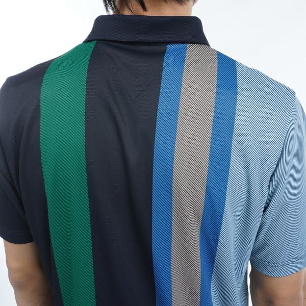 トミー ヒルフィガー ゴルフ Tommy Hilfiger Golf メンズ メンズ ビックマルチストライプ 半袖シャツ THMA405 詳細10