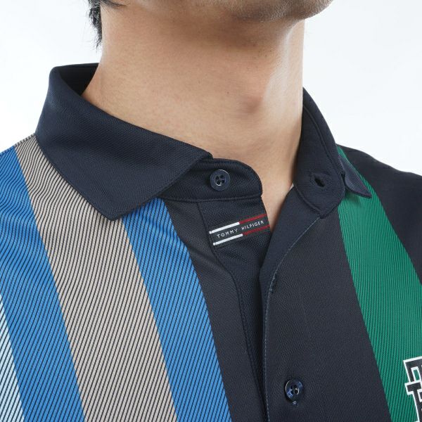 トミー ヒルフィガー ゴルフ Tommy Hilfiger Golf メンズ メンズ ビックマルチストライプ 半袖シャツ THMA405 詳細11