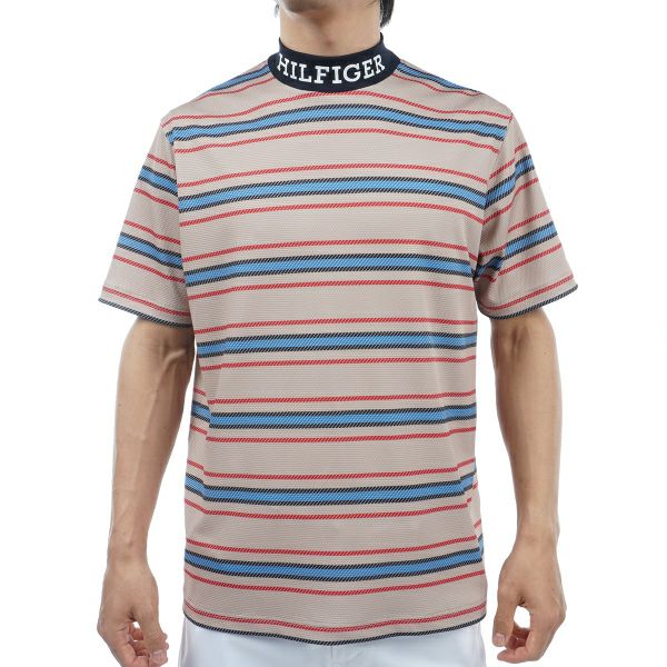 トミー ヒルフィガー ゴルフ Tommy Hilfiger Golf メンズ メンズ マルチボーダー 半袖モックネック THMA406 詳細3