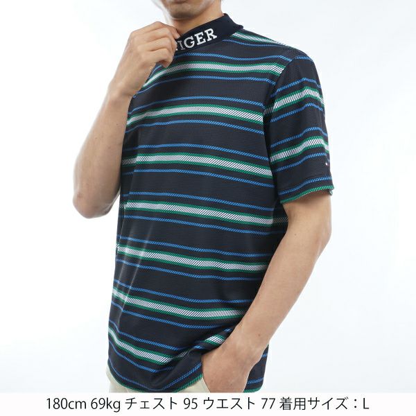 トミー ヒルフィガー ゴルフ Tommy Hilfiger Golf メンズ メンズ マルチボーダー 半袖モックネック THMA406 詳細4