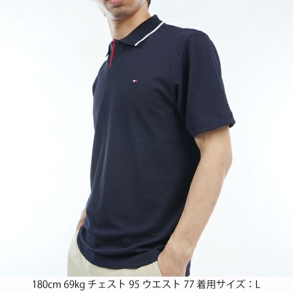 トミー ヒルフィガー ゴルフ Tommy Hilfiger Golf メンズ メンズ トラックグラフィック 半袖スキッパーシャツ THMA414 詳細4