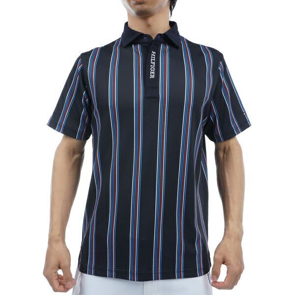 トミー ヒルフィガー ゴルフ Tommy Hilfiger Golf メンズ メンズ マルチストライプ 半袖シャツ THMA417 詳細1