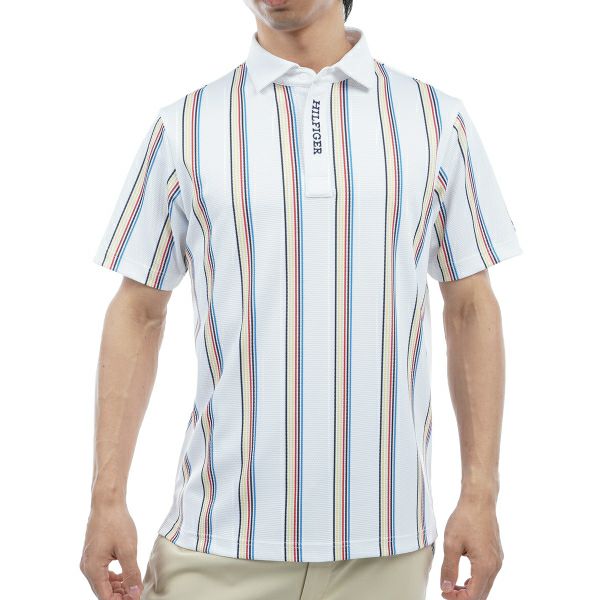トミー ヒルフィガー ゴルフ Tommy Hilfiger Golf メンズ メンズ マルチストライプ 半袖シャツ THMA417 詳細2
