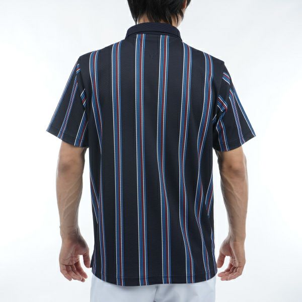 トミー ヒルフィガー ゴルフ Tommy Hilfiger Golf メンズ メンズ マルチストライプ 半袖シャツ THMA417 詳細4