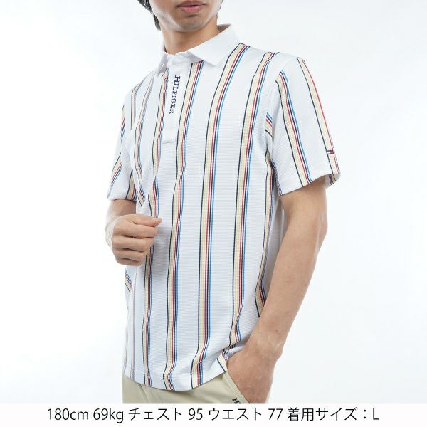 トミー ヒルフィガー ゴルフ Tommy Hilfiger Golf メンズ メンズ マルチストライプ 半袖シャツ THMA417 詳細5