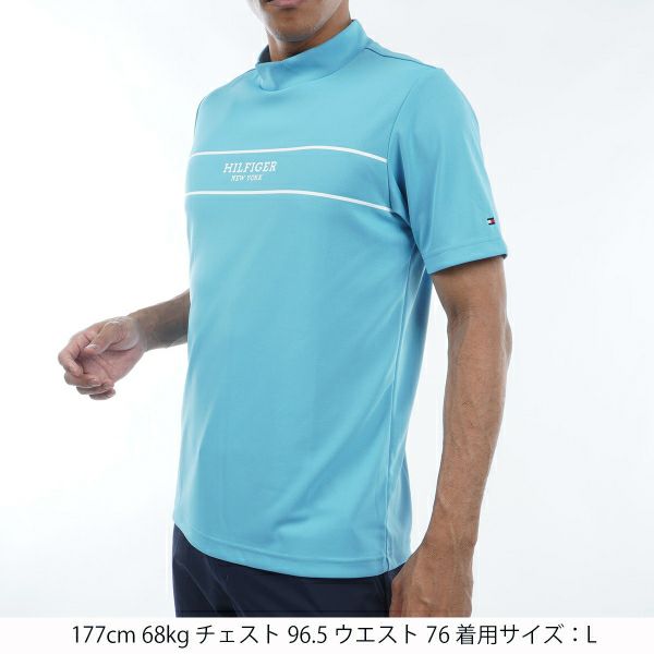 トミー ヒルフィガー ゴルフ Tommy Hilfiger Golf メンズ メンズ パネルストライプ 半袖モックネックシャツ THMA420 詳細7