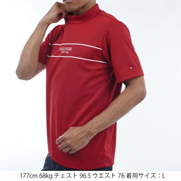トミー ヒルフィガー ゴルフ Tommy Hilfiger Golf メンズ メンズ パネルストライプ 半袖モックネックシャツ THMA420 詳細15