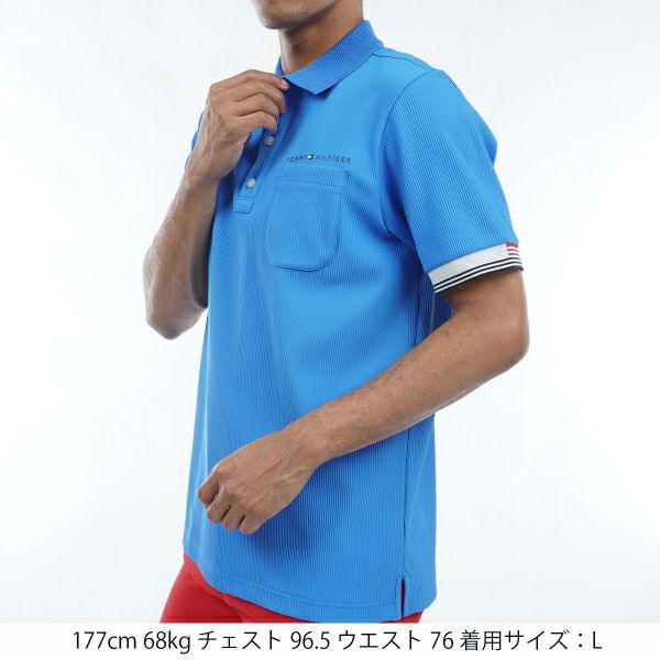 トミー ヒルフィガー ゴルフ Tommy Hilfiger Golf メンズ メンズ トリコットストライプ 半袖シャツ THMA421 詳細9