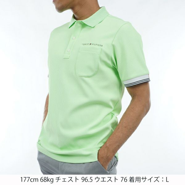 トミー ヒルフィガー ゴルフ Tommy Hilfiger Golf メンズ メンズ トリコットストライプ 半袖シャツ THMA421 詳細11