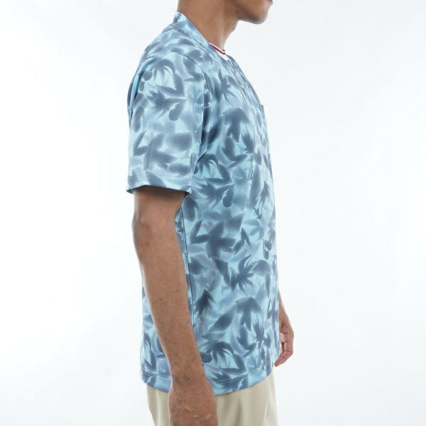 トミー ヒルフィガー ゴルフ Tommy Hilfiger Golf メンズ メンズ 木漏れ日リーフ 半袖モックシャツ THMA435 詳細11