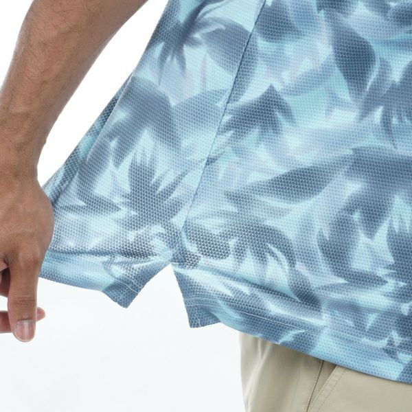 トミー ヒルフィガー ゴルフ Tommy Hilfiger Golf メンズ メンズ 木漏れ日リーフ 半袖モックシャツ THMA435 詳細12