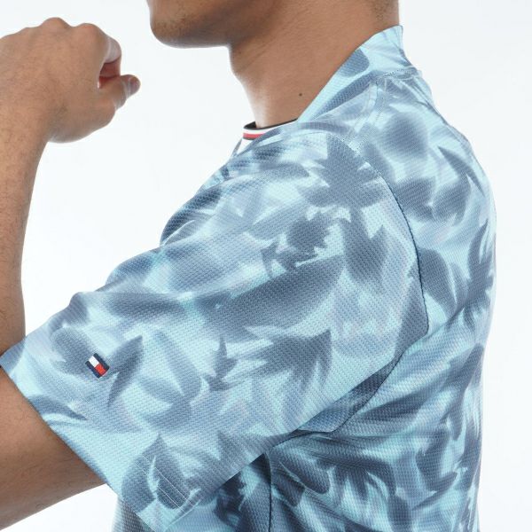 トミー ヒルフィガー ゴルフ Tommy Hilfiger Golf メンズ メンズ 木漏れ日リーフ 半袖モックシャツ THMA435 詳細13