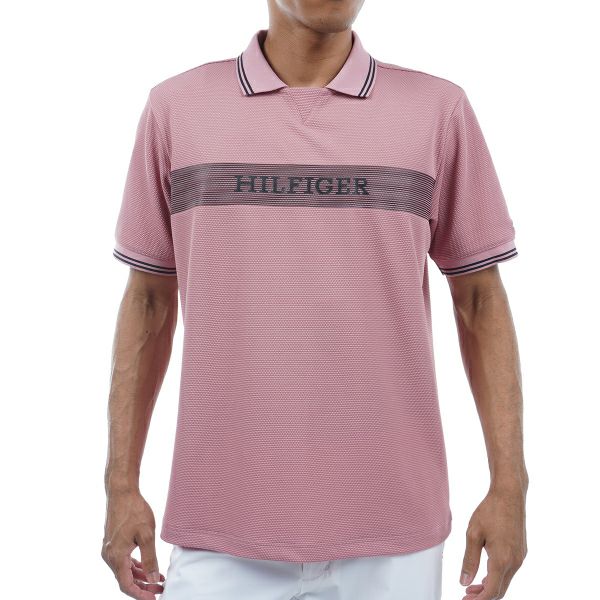 トミー ヒルフィガー ゴルフ Tommy Hilfiger Golf メンズ メンズ ビッグ鹿の子 半袖ガゼットポロシャツ THMA439 詳細1