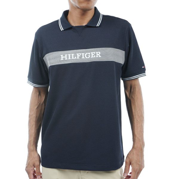 トミー ヒルフィガー ゴルフ Tommy Hilfiger Golf メンズ メンズ ビッグ鹿の子 半袖ガゼットポロシャツ THMA439 詳細3