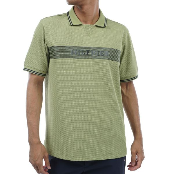 トミー ヒルフィガー ゴルフ Tommy Hilfiger Golf メンズ メンズ ビッグ鹿の子 半袖ガゼットポロシャツ THMA439 詳細4