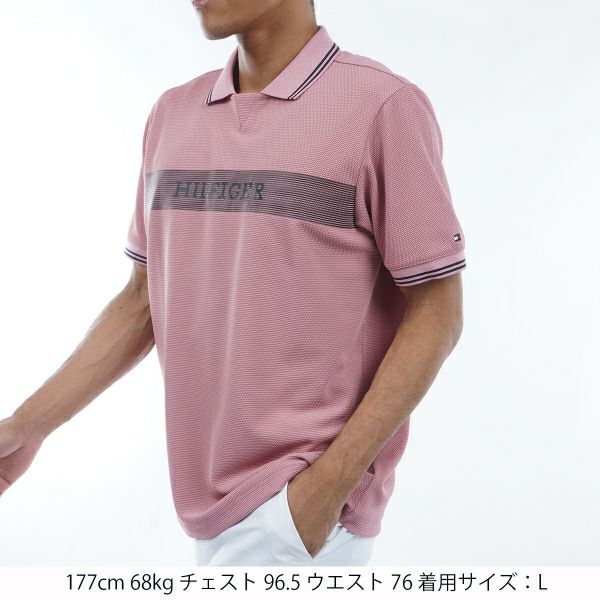 トミー ヒルフィガー ゴルフ Tommy Hilfiger Golf メンズ メンズ ビッグ鹿の子 半袖ガゼットポロシャツ THMA439 詳細6