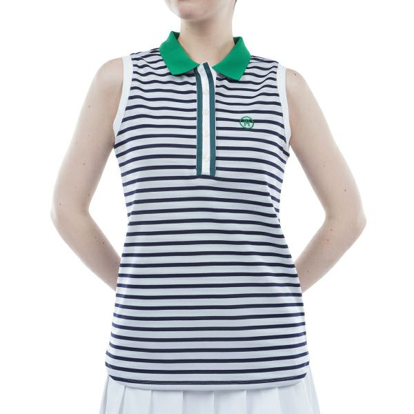 トミー ヒルフィガー ゴルフ Tommy Hilfiger Golf レディース レディース ボーダー ノースリーブシャツ THLA403 詳細2