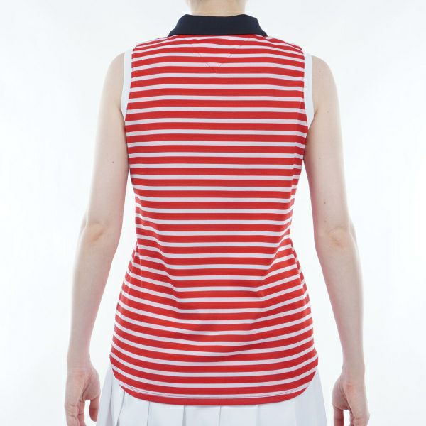 トミー ヒルフィガー ゴルフ Tommy Hilfiger Golf レディース レディース ボーダー ノースリーブシャツ THLA403 詳細5