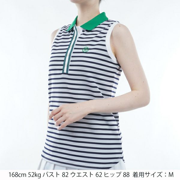 トミー ヒルフィガー ゴルフ Tommy Hilfiger Golf レディース レディース ボーダー ノースリーブシャツ THLA403 詳細6