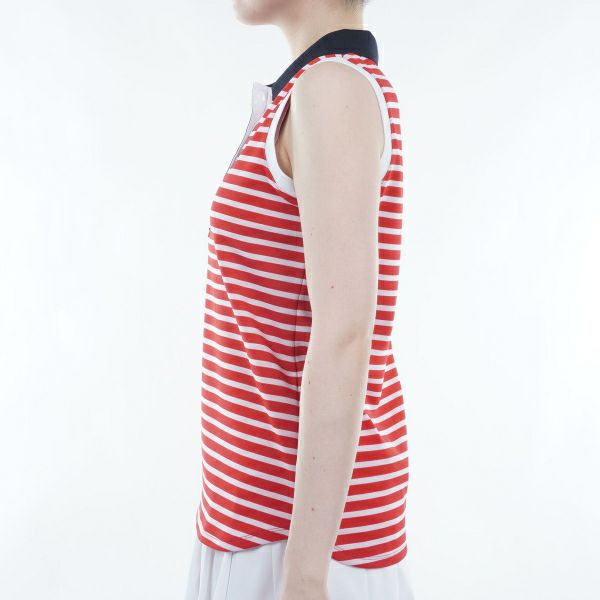 トミー ヒルフィガー ゴルフ Tommy Hilfiger Golf レディース レディース ボーダー ノースリーブシャツ THLA403 詳細10